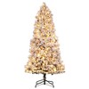 Homhougo 6ft Frosted Snow Flocked Hinged Pine Christmas Tree with Metal Stand, Great for Home or Office Festive Decor - 3 of 4