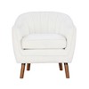 Chenille Fabric Upholstered Mid-Century Modern Accent Chair with Channel Stitched Back, Loose Seat Cushion, Foam Padding and Solid Wood Legs - 3 of 4