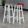 2-Pc Bar Stools; 29"; Natural & White - 3 of 4