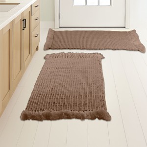 Lavish Home 2PC Waffle Bath Mat Set - 1 of 4