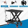 Hydraulic Lift Table, 1100 Lbs Hydraulic Table Cart, Single Scissor Lift Cart 35.4" Lifting Height with 4 Wheels & Non-Slip Pad for Material Handling - 3 of 4