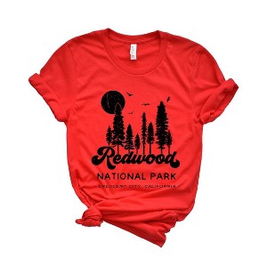 Simply Sage Market Women's Redwood National Park Trees Short Sleeve Graphic Tee - 1 of 4