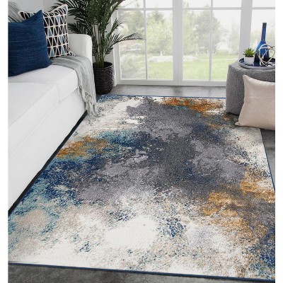 Luxe Weavers Modern Geometric Silver 4x5 Area Rug : Target