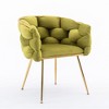 28.7" Velvet Modern Single Accent Chair with Gold Metal Legs and Cotton Cushion - 3 of 4