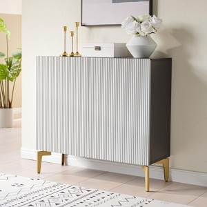 Kings Brand Furniture 2-Door Storage Cabinet, Accent Sideboard Buffet, Coffee Bar Console Table, for Living Room, Hallway, Kitchen, Black/White - 1 of 4