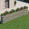 vidaXL Gabion Raised Garden Flower Bed - Galvanized Iron - Silver - 212.6" L x 19.7" W x 39.4" H - 2 of 4