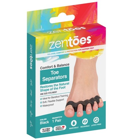 Zentoes Silicone Toe Separators For Correct Toe Alignment - Black