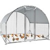 Jojoka Large Metal Chicken Coop, Dome Chicken Coop with Upgraded Tri-Support Frame, Waterproof Anti-UV Chicken Run, Outdoor Coop for Ducks & Rabbits - 3 of 4