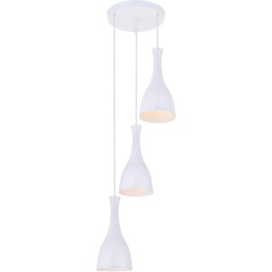 Elegant Lighting Aiken 3 Light White Pendant - 1 of 4