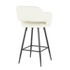 Faux Leather Ergonomic Counter Stool with Armrests and Metal Legs, Set of 2 for Kitchen or Home Bar - 4 of 4