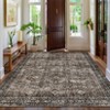 Washable Rugs Rug for Living Room Vintage Non Slip Bedroom Rug Retro Floral Accent Rugs Soft Faux Wool Low Pile Stain Resistant Carpet for Office - 4 of 4