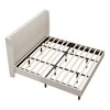High Headboard Upholstered Bed, Bed Frame, 12-Slat Support, Easy to Assemble, Beige, Chenille Cloth, No Box Spring Needed - 4 of 4