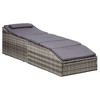 vidaXL Sunbed Grey rattan and dark grey cushion - 2 of 4