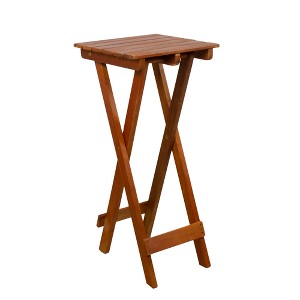 Northlight 26" Light Brown Acacia Wood Outdoor Folding Accent Table - 1 of 4
