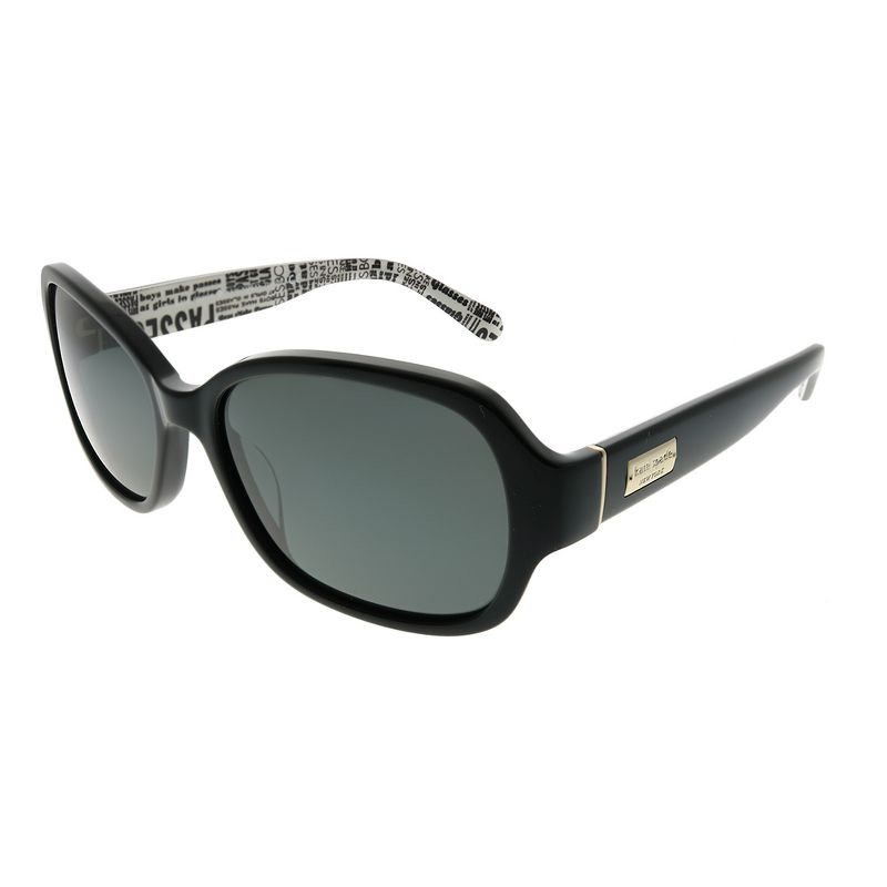 Kate Spade Akira/P 9KQ RA Womens Square Polarized Sunglasses Black on Print 54mm, 1 of 4