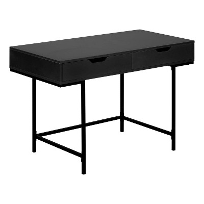 Monarch Specialties Computer Desk Home Office Laptop Storage Drawers 48InchL Work Metal Laminate Black Contemporary Modern