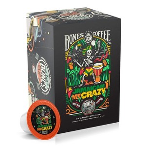 Bones Coffee Jamaican Me Crazy Vanilla Caramel Coconut Flavor 12ct Single-Serve Bones Cups Coffee Pods Compatible with Keurig Coffee Maker - 1 of 3