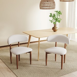 WJSHome Dining Chairs Set of 2, Solid Rubberwood Leg Kitchen Chairs with Modern Fabric Upholstered for Dining Room - 1 of 4