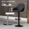 Black bar stool, bar stool with backrest, footstool, round base and soft PU leather - 4 of 4