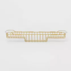 Metal Bathtub Tray with Expandable Arms Brass - Room Essentials™