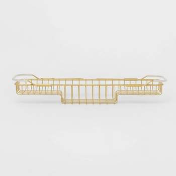 Metal Bathtub Tray with Expandable Arms Brass - Room Essentials™