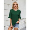 Womens Fashion Tops Round Neck Front Curled Elegant Ruffle Short Sleeves T-Shirts - 4 of 4