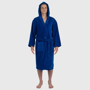 Alpine Swiss Dane Mens Hooded Bathrobe Pure Cotton Terry Cloth Long Robe for Men Super Absorbent Quick Drying Luxury Spa Robe - 1 of 4