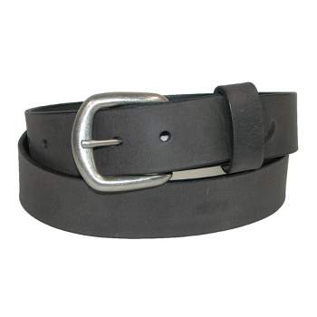 Boston Leather Men's Big & Tall Oil Tanned Pull Up Leather Removable Buckle Belt