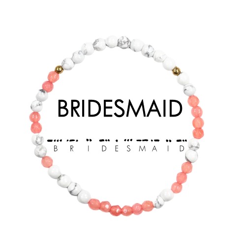 Bridesmaid Morse Code Bracelet Rose Quartz