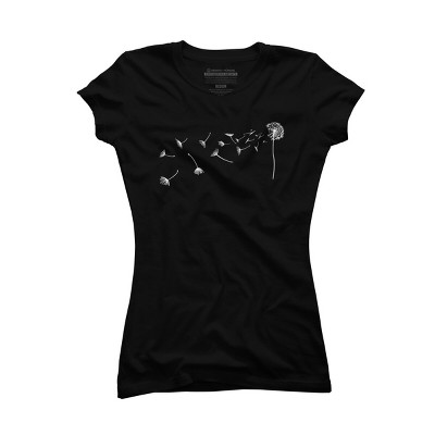 Junior's Design By Humans Dandelion in the wind By gegogneto T-Shirt