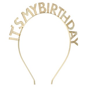 Unique Bargains Women's Classic Rainbow Birthday Headband 7.09"x6.69" Light Gold Tone 1 Pc - 1 of 4