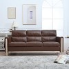 Acekool Modern Upholstered 3-Seater Sofa, Loveseat with Side Pocket, Wood Frame, for Living Room, Bedroom, Office, Gray - 2 of 4
