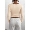 Women's Slim Fit Ribbed Knit Long Sleeve Button Henley T Shirts Casual Basic Tops Blouse - 2 of 4