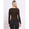 INSPIRE CHIC Women's Boat Neck Ruched Front Long Sleeve Casual Basic Shirt - 3 of 4