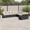 vidaXL 10 Piece Patio Sofa Set with Cushions - Black and Cream Without Table - 2 of 4