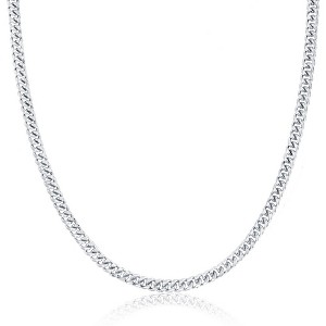 Links of Italy Sterling Silver, 2.8mm Miami Cuban Chain - Rhodium Plated - Available Sizes: 20  , 22  , 24  Inches - 1 of 3