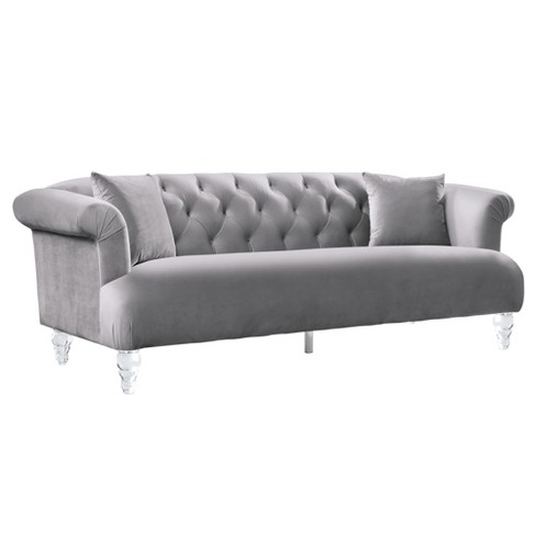 Elegance Contemporary Sofa Velvet Gray - Armen Living : Target