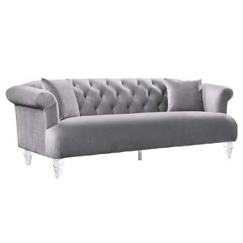 Elegance Contemporary Sofa Velvet Gray - Armen Living