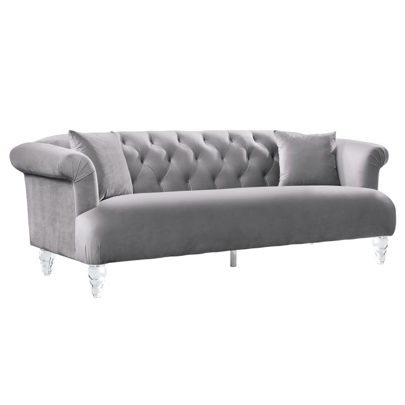 Elegance Contemporary Sofa Velvet Gray - Armen Living, 1 of 6
