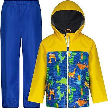 LONDON FOG Boys Waterproof Hooded Jacket and Pant Rain Suit Set