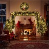 Pre-lit Xmas Tree Artificial Christmas 4-Piece Set,Garland, Wreath and Set of 2 Entrance Trees X-mas with LED Lights, Christmas Tree - 3 of 4