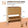 Fluted Slim Shoe Storage Cabinet, Free Standing Wooden Shoes Organizer, Wood Color - 2 of 4