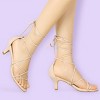 Allegra K Women's Strappy Kitten Heel Lace-Up Sandals - 2 of 4