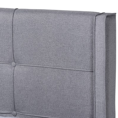 Contemporary King-Sized Ash Walnut & Gray Tufted Upholstered Bed