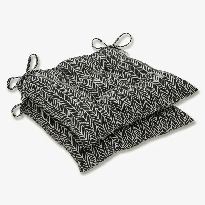 Outdoor/Indoor Herringbone Wrought Iron Seat Cushion Set of 2 - Pillow Perfect