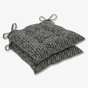 Outdoor/Indoor Herringbone Wrought Iron Seat Cushion Set of 2 - Pillow Perfect - 1 of 2