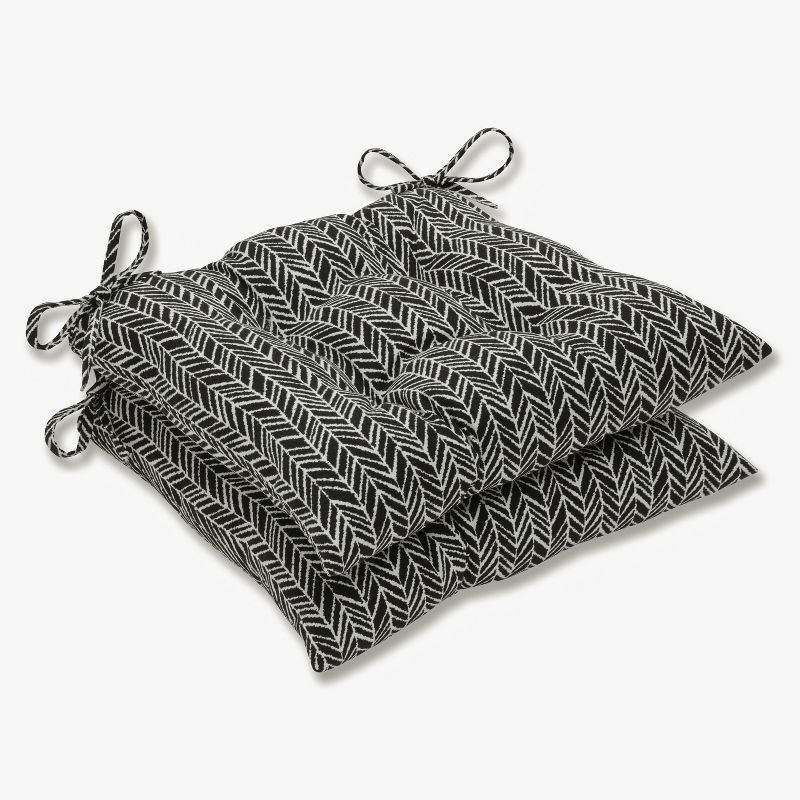 Outdoor/Indoor Herringbone Wrought Iron Seat Cushion Set of 2 - Pillow Perfect, 1 of 4