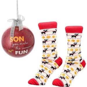 Pavilion Gift Company - Son - 4" Ornament with Unisex Holiday Socks - Tree Ornaments - 1 of 4