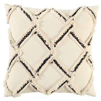 18"x18" Chevron Print Square Throw Pillow Natural - Rizzy Home