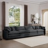 Modern Upholstered 4 Seater Fabric Sofa with Comfortable Back Cushions, Seat Cushions and Pillows, Light Beige Corduroy Sofa , - 2 of 4